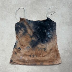 Stylish Tie-Dye Camisole - Black and Brown